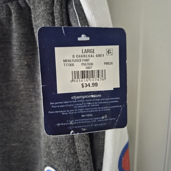 Champion Charcoal Joggers with White and Blue Details - Picture 4 of 4